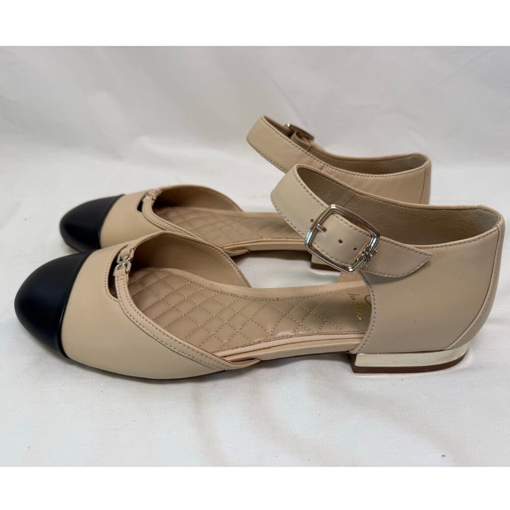 Sam Edelman Rylie Women's Flats, Cream/Black, Size 10 - Excellent - Picture 2 of 7